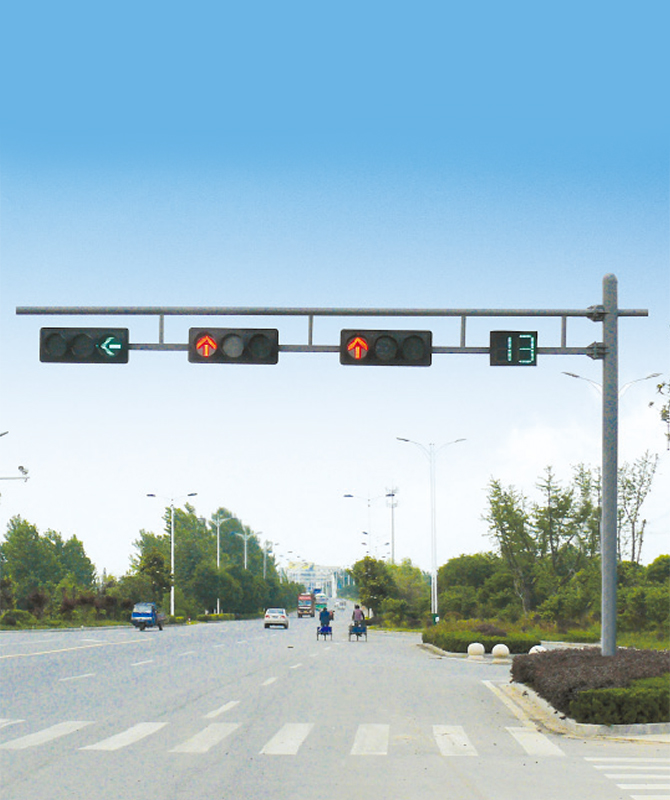 Podwójny światło sygnałowe pojedynczej kolumny Biegun światła sygnałowego